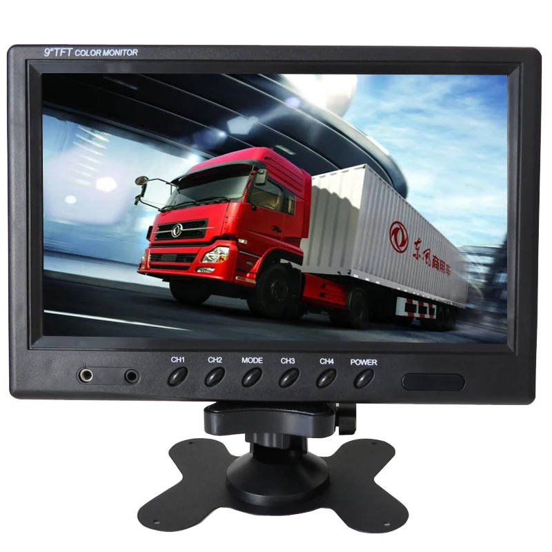FREE SHIPPING 12V - 24V 9&quot LCD Quad Split Car Reversing Monitor 4 Channel Video View + SONY 600TVL CCD Backup Rear Camera | Автомобили