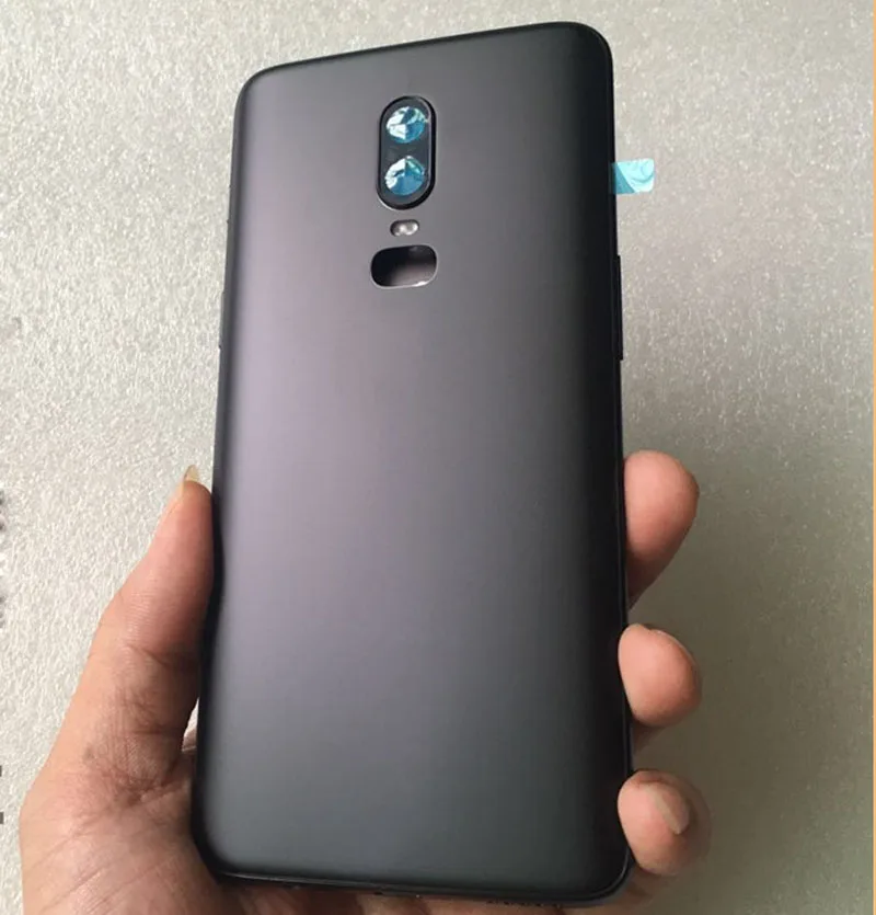 Оригинальный черный матовый чехол Oneplus 6 стеклянная задняя крышка батарейного