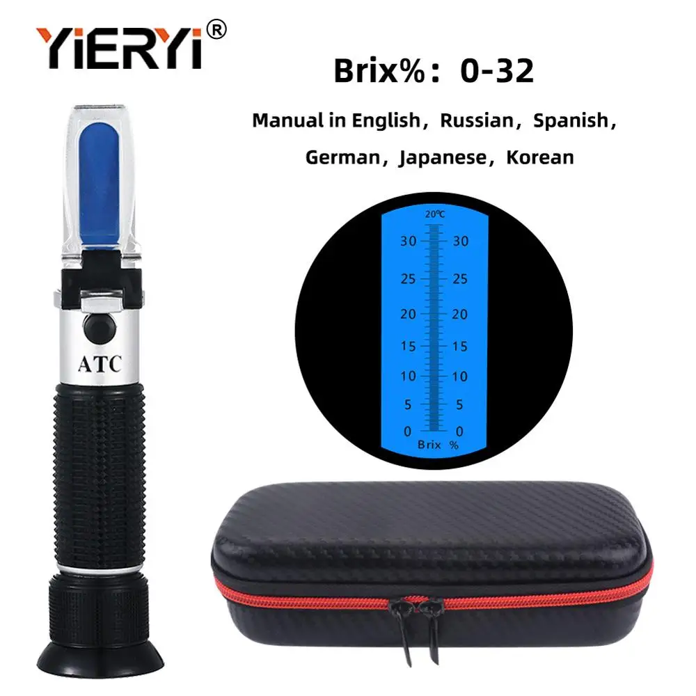 Yieryi Brix 0 32 рефрактометр Ror сахар пиво 32% Ручной ATC оптический измерительный прибор