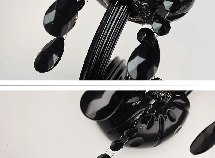 Американский входный черный стеклянный настенный светильник E14 * 2 Современный