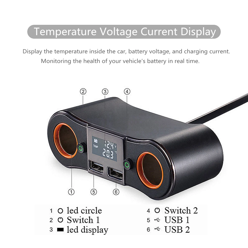 2 автомобильный прикуриватель адаптер переменного тока 80 W 12 V/24 V Мощность DC