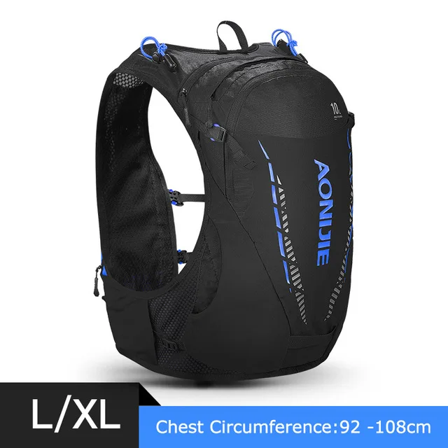 Blue L-XL AONIJIE 10L гидратационный рюкзак сумка Жилет Жгут водный Пузырь Туризм Велоспорт бег марафон гоночный рюкзак - Цвет: Blue L-XL