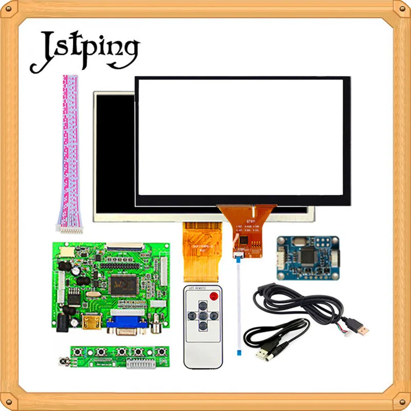Jstping 7 дюймов 1024*600 ЖК дисплей монитор драйвер платы для Raspberry Pi емкостный