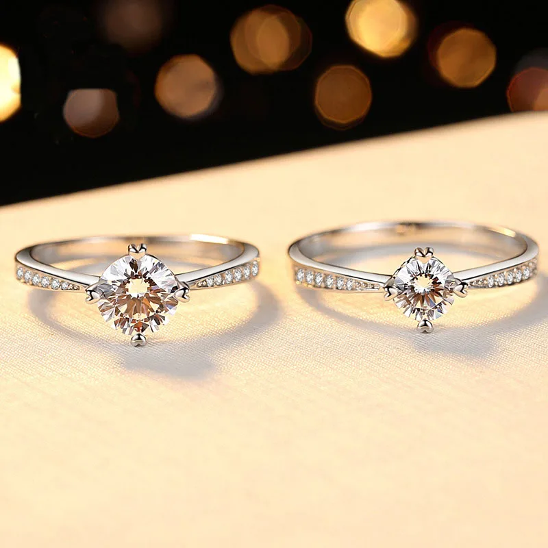 Обручальное кольцо для женщин классическое с кубическим камнем юбилейное