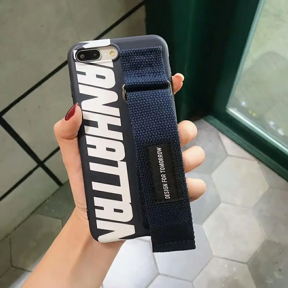 BotexBling простые полосы ремень ткань запястье Чехол для телефона для iphone XS MAX чехол для iphone X XR 6 6S 7 8 плюс металлическая пряжка крышка - Цвет: 2