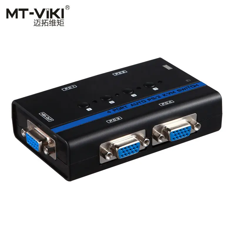 MT-Viki KVM переключатель 4 порта VGA PS/2 автоматическое сканирование Hotkey Plug and Play Sup порт