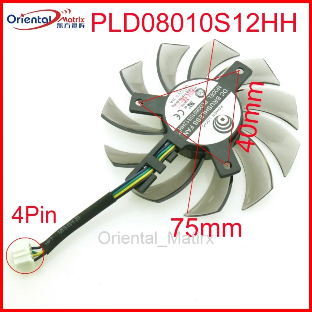 FD7010H12S PLD08010S12HH 12 В 0 35a 75 мм вентилятор для графической карты охлаждения GPU