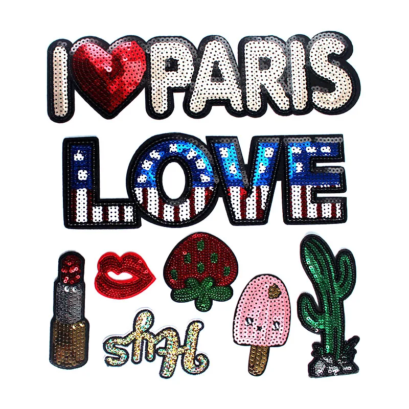 Стильный патч Мода Большие размеры Смешанная письмо люблю помады кактус мотив