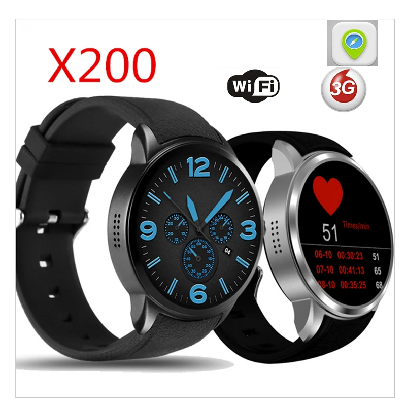 Абсолютно Новый X200 Смарт часы Android 5 1 запястье телефон MTK6580 Гб + 16 ГБ с экраном