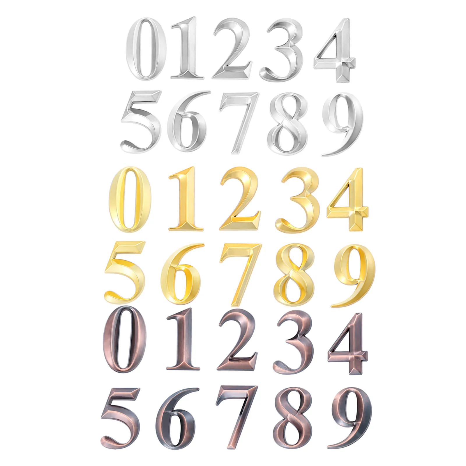 Пластиковая бронзовая/Золотая/серебряная дверь с номером дома адрес 3D цифр цифры