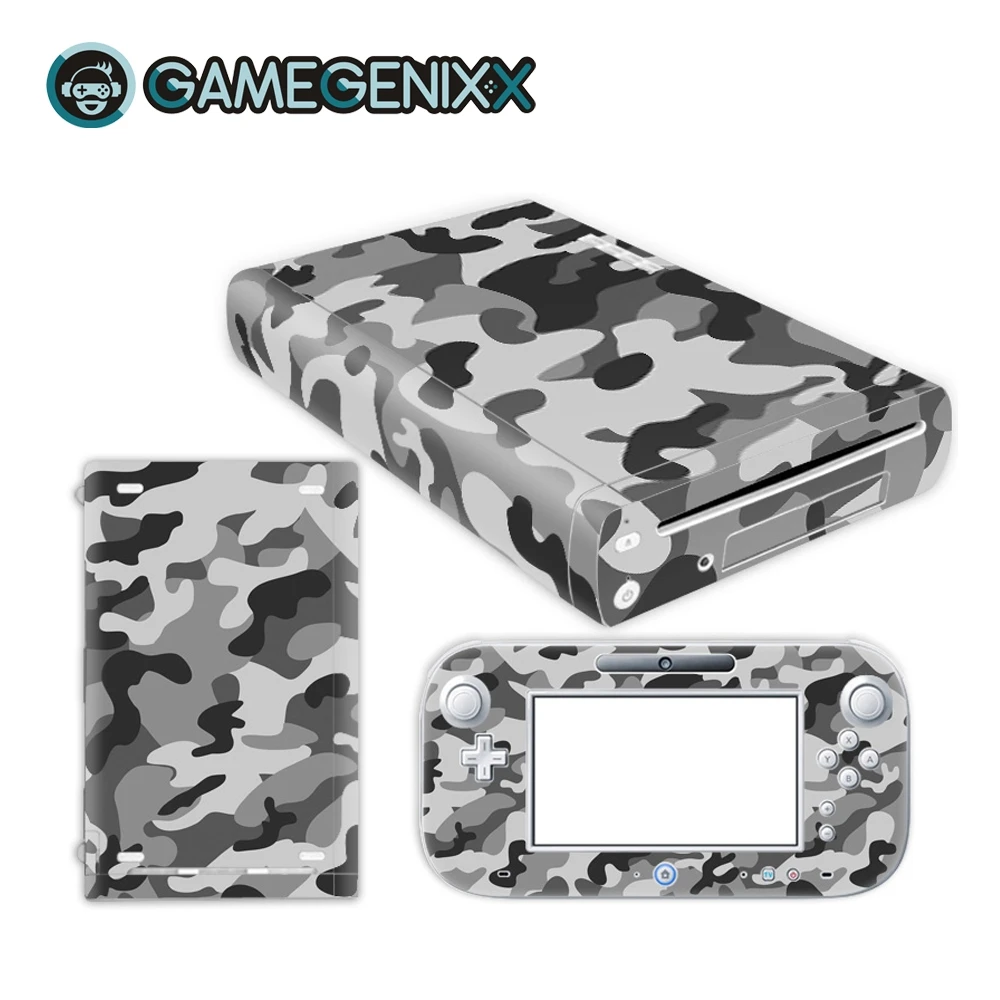 GAMEGENIXX виниловая самоклеящаяся пленка для Nintendo WiiU-серый камуфляж
