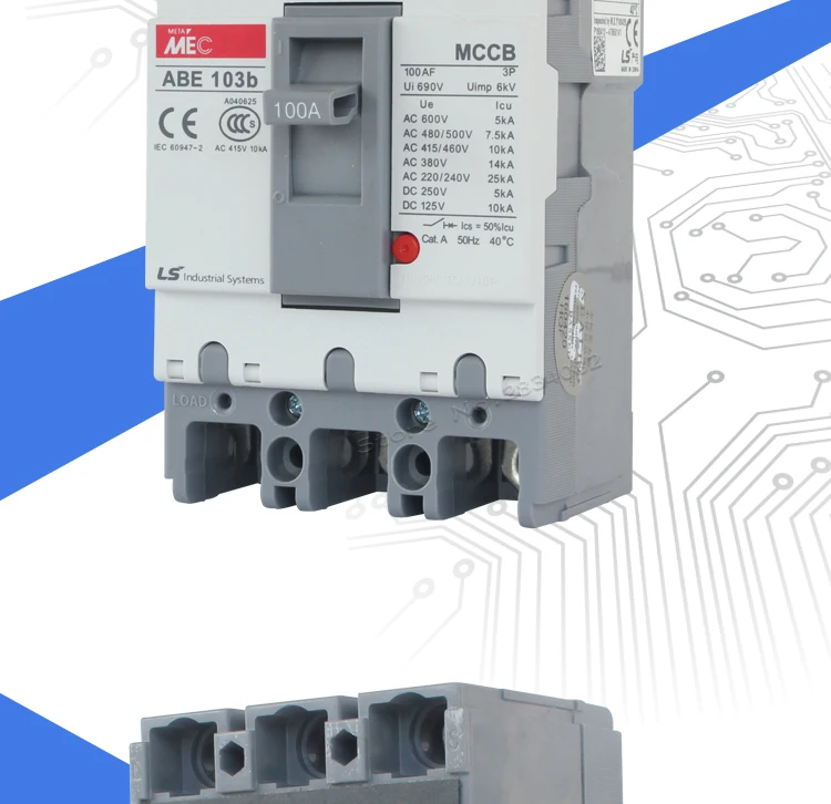 20A 30A 40A 50A 60A 75A 100A формованные чехол автоматический выключатель 3 p 3 полюс 50 Гц 600V ABE-103b