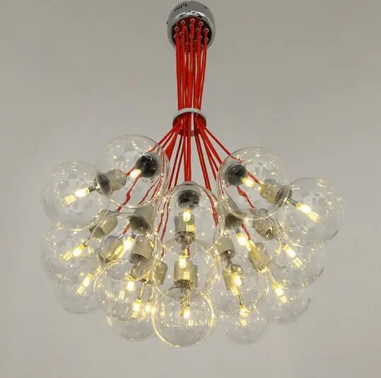 Бесплатная доставка подвесная люстра из красных пузырей с несколькими головками