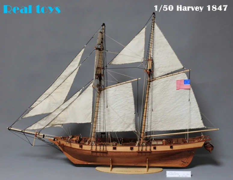 RealTS 1/50 Классический Деревянный Парусный Корабль Harvey 1847 деревянный комплект модель