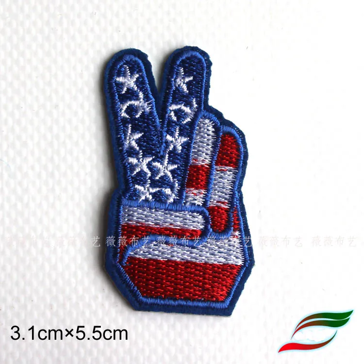 Back tape stick color finger V victory gesture five-star clothes patch decoration can be ironed | Дом и сад