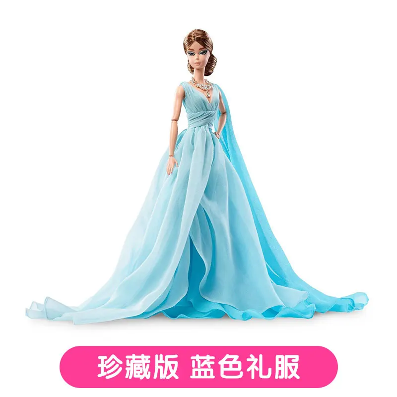 Blue Chiffon Оригинальная Барби принцесса голубая шифоновая Кукла Коллекция Золотой этикетки игрушки для девочек подарок на день рождения подлинные игрушки для детей - Цвет: Blue Chiffon