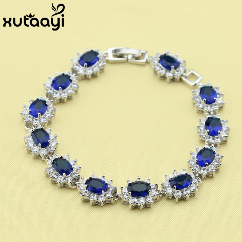 Женский браслет цепочка из циркония с белым кристаллом 20 см|925 silver jewelry|925 jewelry925 |