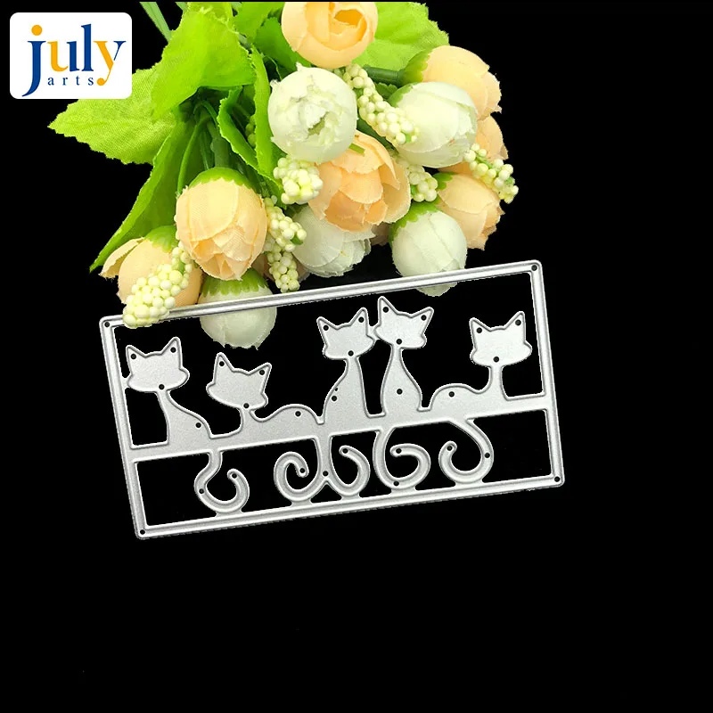 Julyarts Cute Cat Frame Cutting Dies Stencils Metal For DIY Scrapbooking Decorative Embossing Suit Card Die Template | Дом и сад