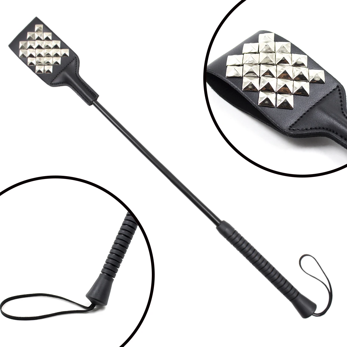 LoveFun укороченный кроп топ для верховой езды из кожи с шипами квадратной ручкой и