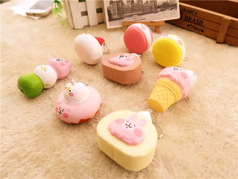 Япония милый мультфильм животных мягкое мини Кролик Торт Макарон Dango Мороженое Сладкий Шарм Кулон