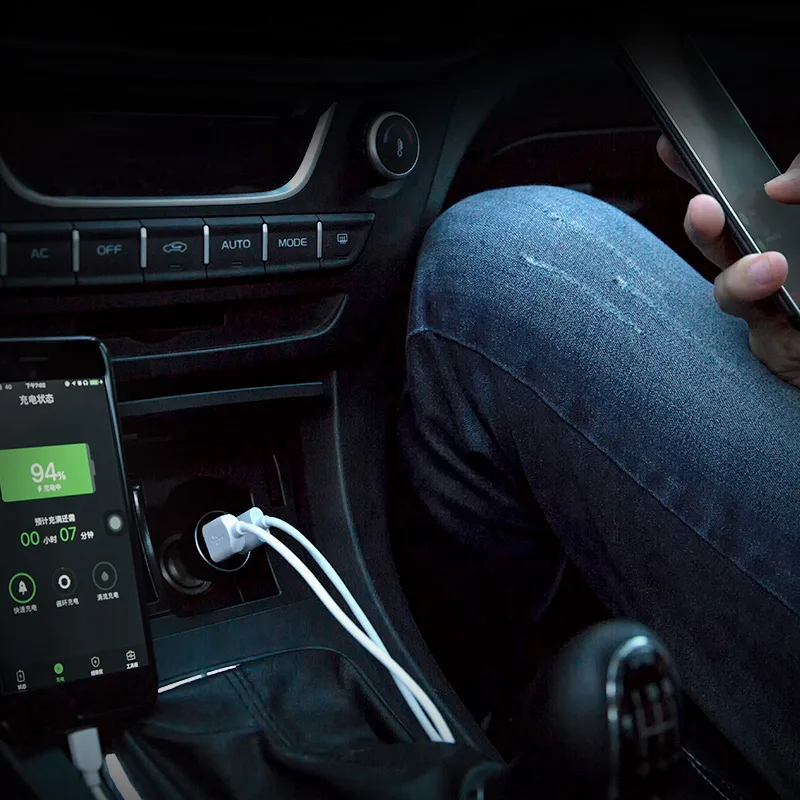 Оригинальное автомобильное зарядное устройство ZMI с двумя USB-портами 18 Вт быстрая