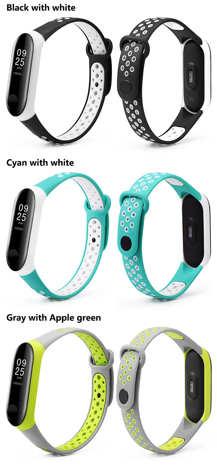 BOORUI спортивный miband 3 ремешок силиконовые смарт аксессуары correa ремешки на запястье Замена my band 3 аксессуары с различными цветами