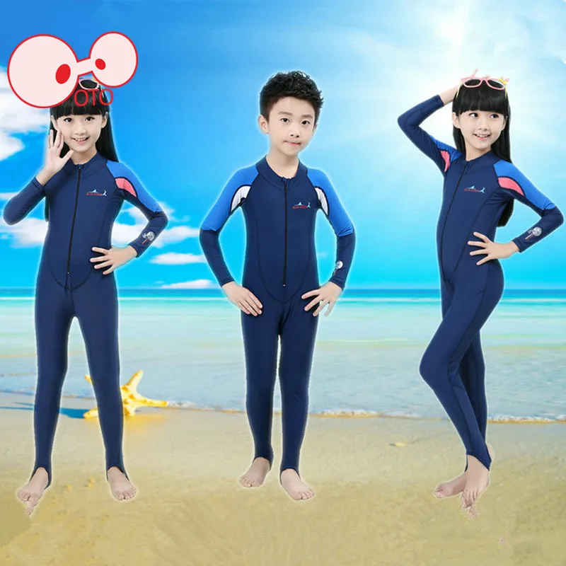 

High quality Children long-sleeved One-piece Individuality surf Swimming Suit Tight Water Sport Wetsuits Quick Dry Diving Suit