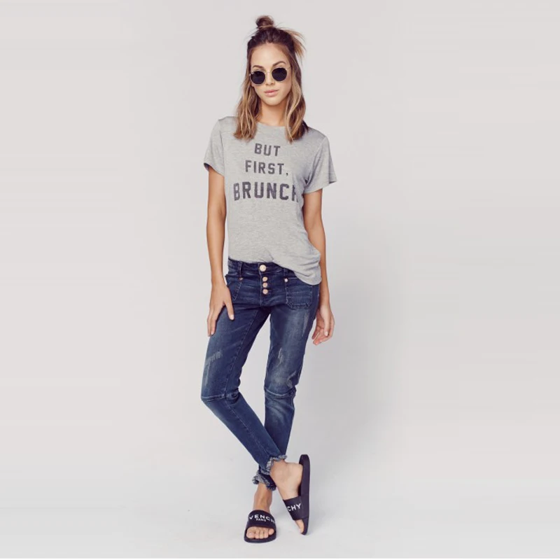Tee Shirt Femme 2017 New Summer Style Blusa Letters Printed Casual Short Sleeve O Neck Punk Women's T-shirts Gray Tops Women | Женская