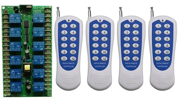 500m AC 220V 12 CH Channel 12 CH RF беспроводной светодиодный светильник с дистанционным управлением лампочка переключатель системы приемник+ передатчик, 315/433 MHz - Цвет: D