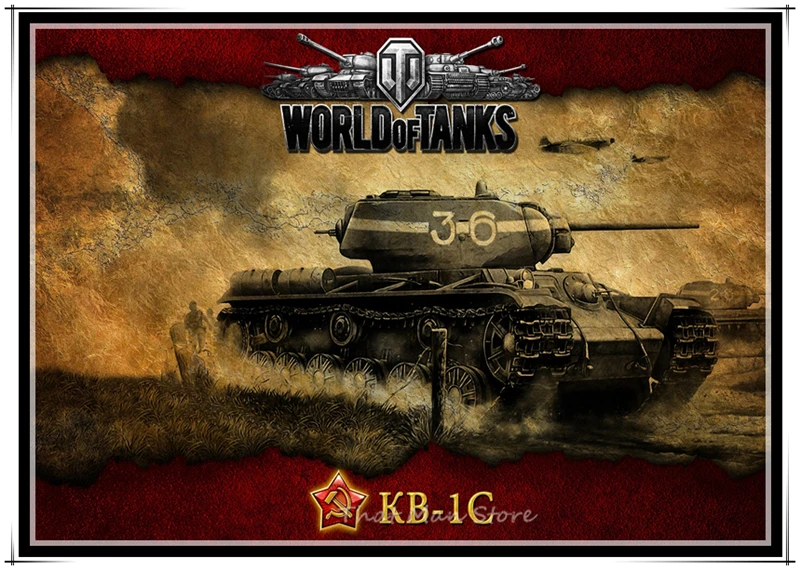 Рисунок по мотивам игры World of танки настенный постер для спальни украшение дома