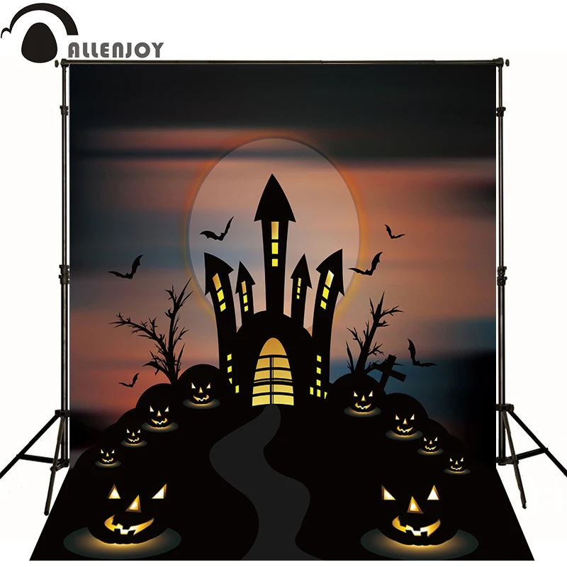 Фон для фотосъемки Allenjoy кладбище надгробие кресты закат Хэллоуин дети