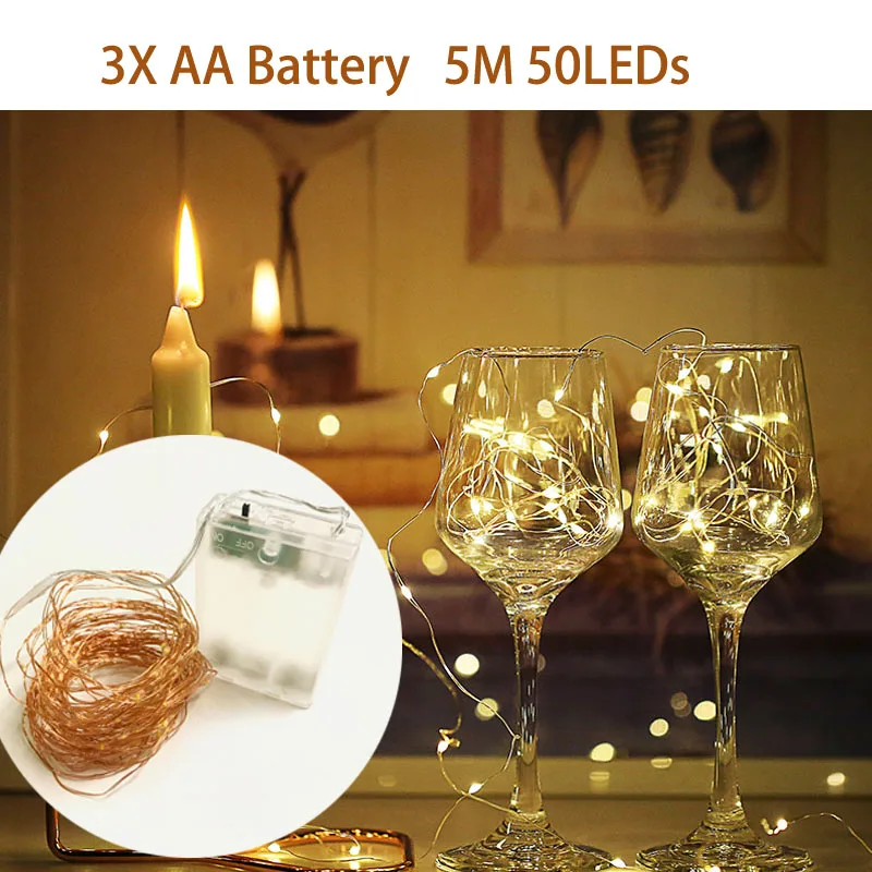 AA Battery 50LEDs Светодиодный светильник-Гирлянда для занавесок, Сказочная сосулька ЕС или батарея, Рождественская гирлянда, Свадебная вечеринка, окно для патио, уличный светильник-гирлянда, украшение - Испускаемый цвет: AA Battery 50LEDs