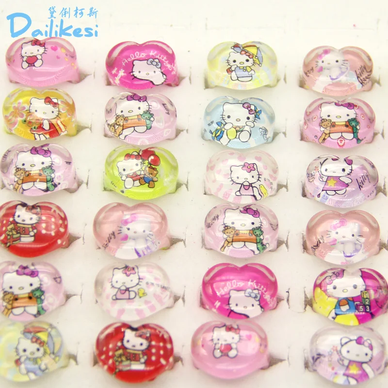 10 шт. Ювелирное кольцо оптом много анимация мультфильм детей Hello Kitty KT кошка