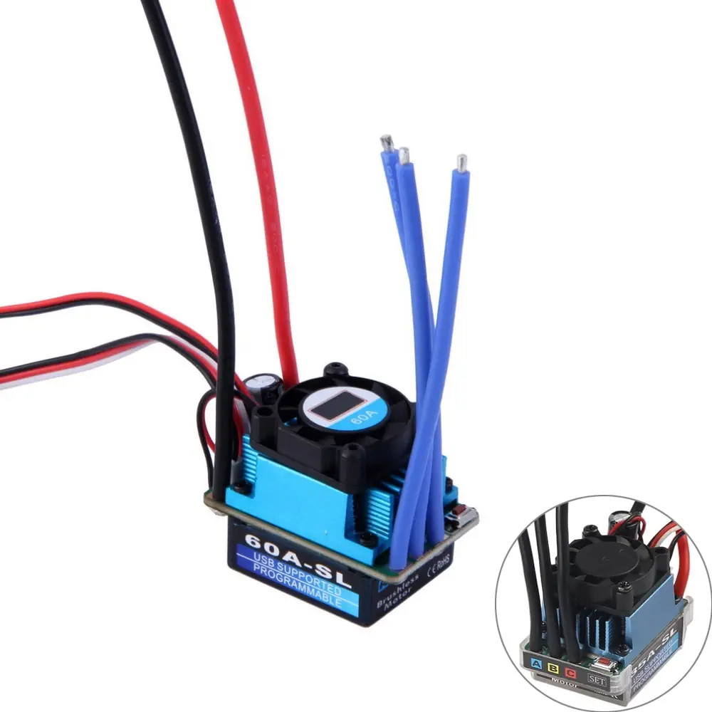 RC Racing 25A 35A 60A SL Бесщеточный Регулятор скорости ESC для 1/10 1:10 1:12 автомобильный