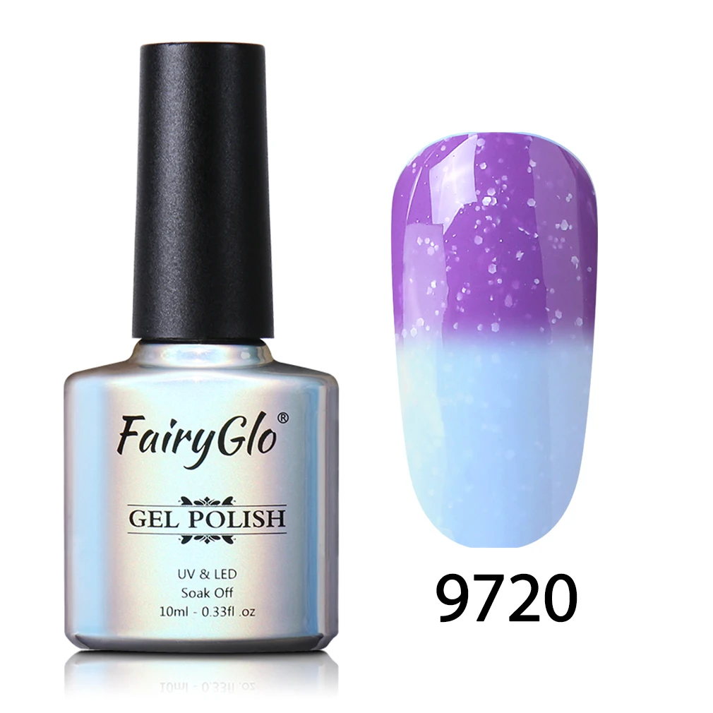 FairyGlo 10 мл Снежный УФ-гель для ногтей меняющий температуру Гель-лак замачиваемый Полупостоянный лак для ногтей DIY Гель-лак - Цвет: 9720