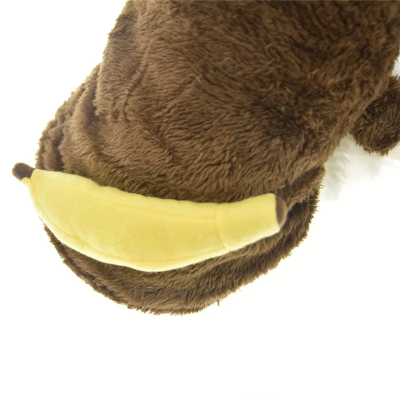 Обезьяна Хэллоуин костюм наряды для маленьких зимних теплых флисовых собак