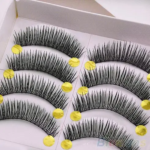 

10 Pairs Handmade Long Thick Cross False Eyelashes Makeup Eye Lashes Extension Tools