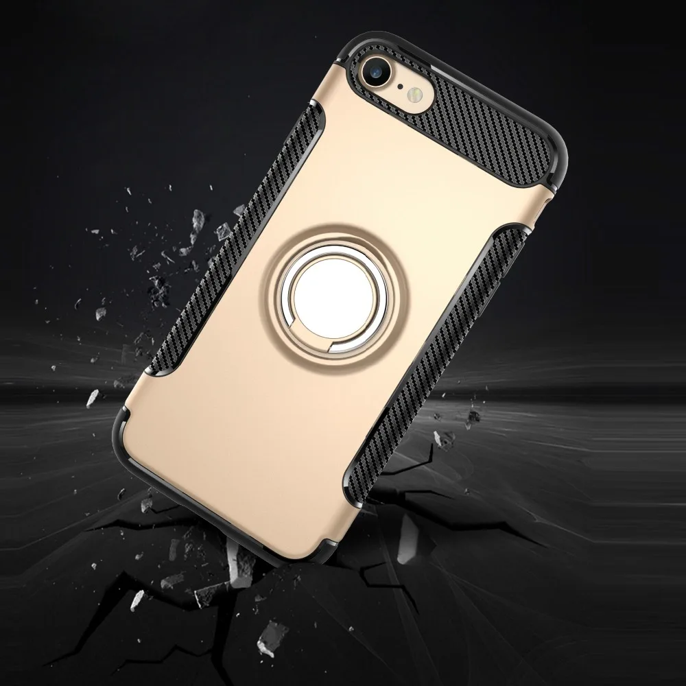 EMIUP Case For iPhone 7 6 Plus Luxury Metal Ring Holder Combo Phone 6s Capa Coque Cover |