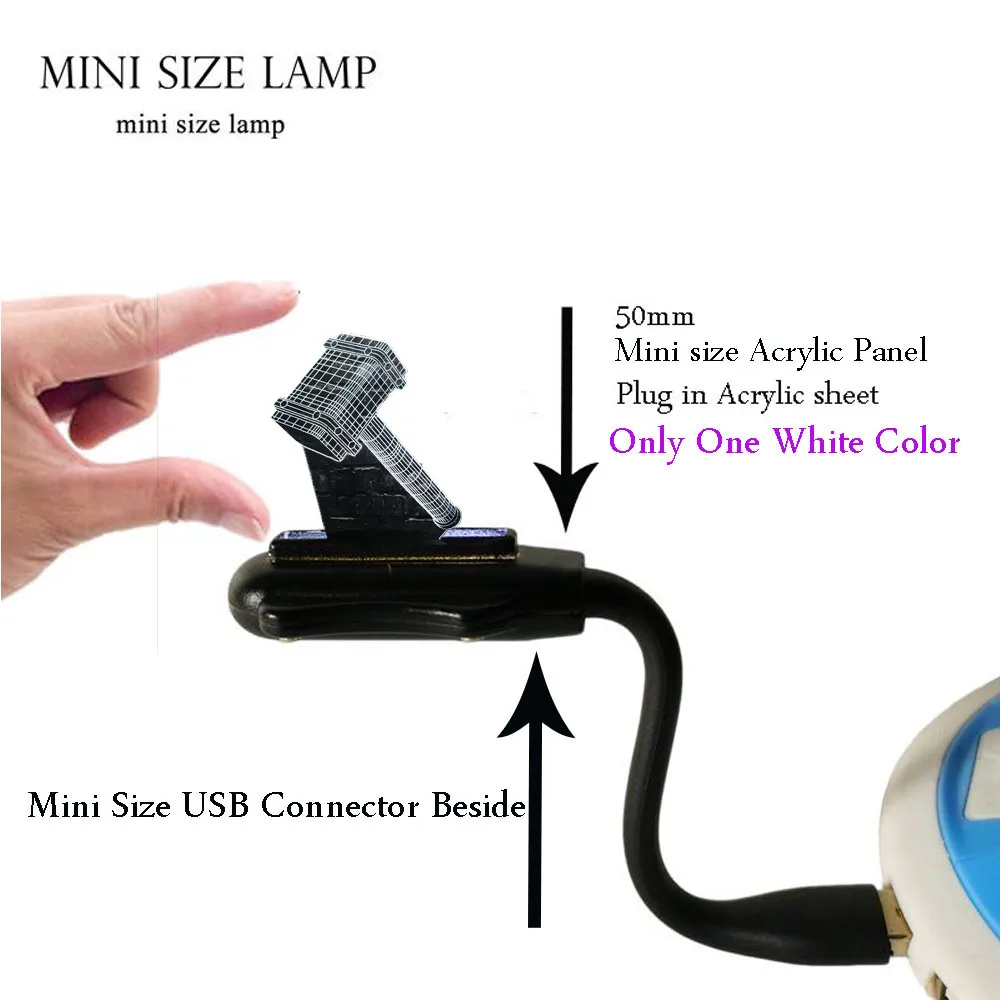 USBMINI 1Color white Тор Марвел Мстители 3D светодиодный светильник фигура спальня сон ночной светильник RGB светильник ing супер герой многоцветный мальчик Рождественский подарок детские игрушки - Испускаемый цвет: USBMINI 1Color white