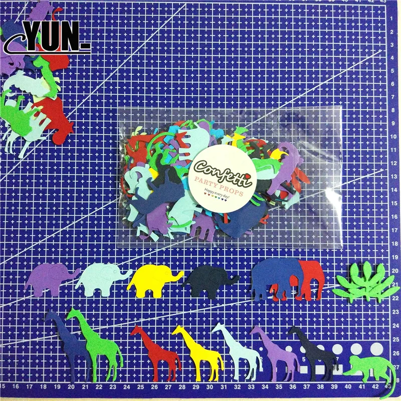 100 шт День рождения тема Конфетти украшения тропические джунгли животный стиль