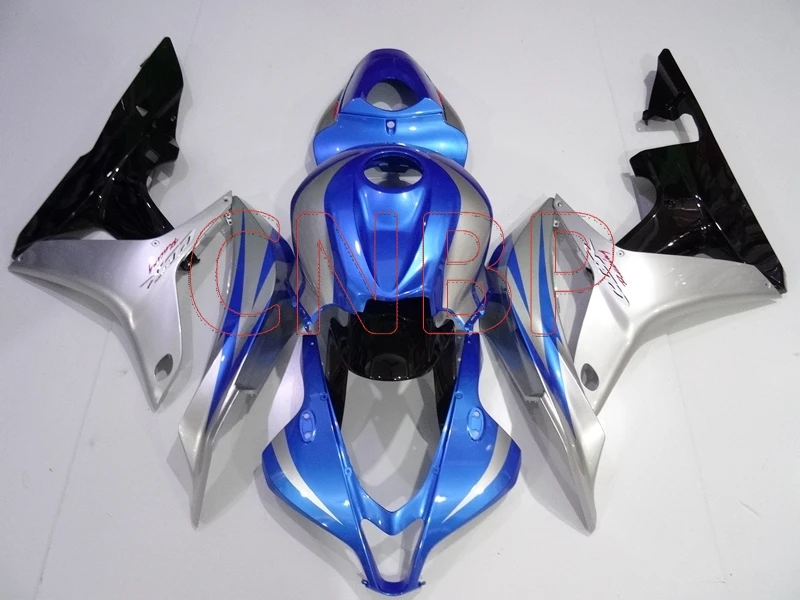 Мотоциклетный обтекатель наборы для тела CBR 600 RR 2007-2008 синий серебристый черный