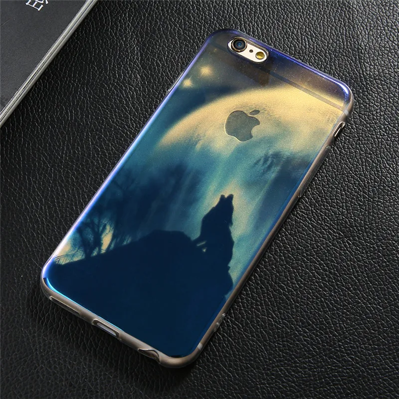 Чехол KISSCASE Blue Light для iPhone X 7 8 Plus прозрачный мягкий чехол из ТПУ с красочным