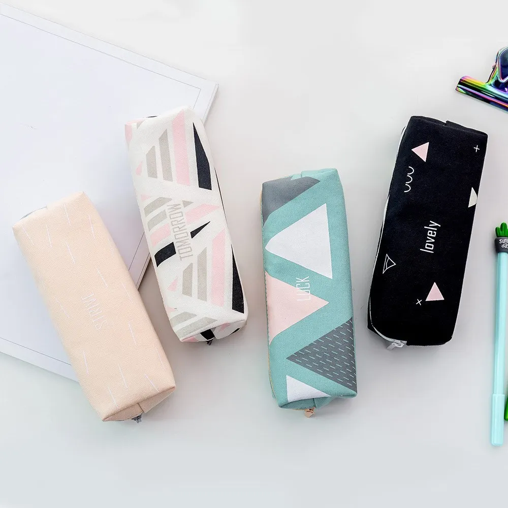 

4PCS Pencil Case Canvas Starry Sky Large Capacity Kawaii Pouch Pencil Bag Big Pen Box Cases Students Stationery School Supplies
