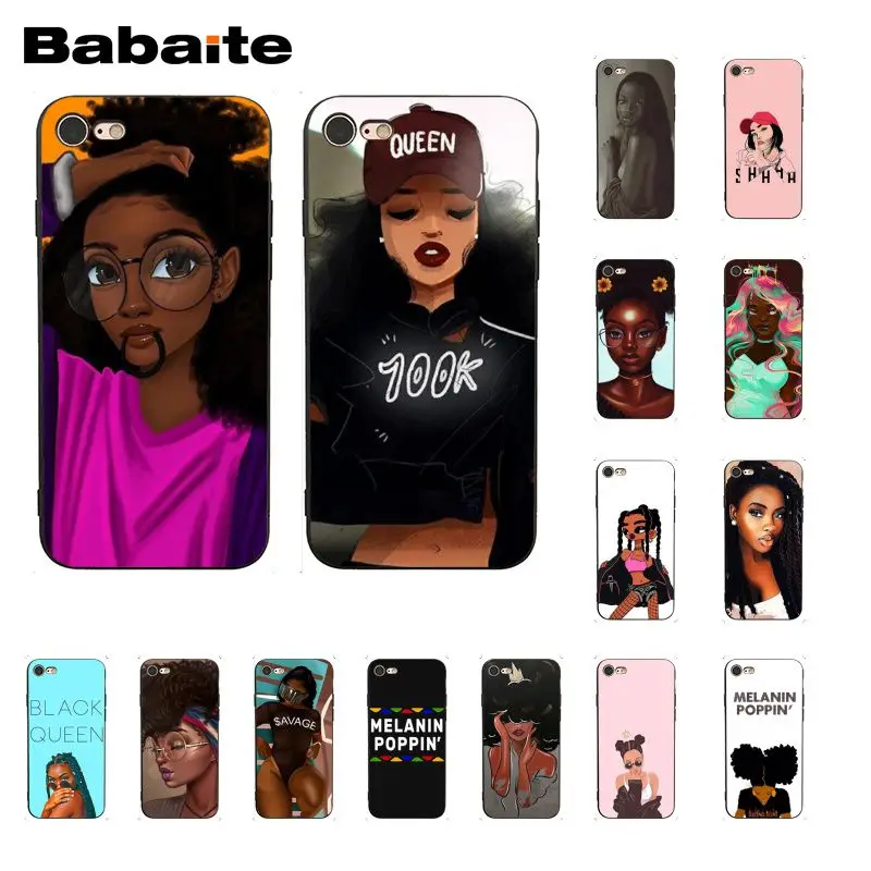 Чехол для телефона MELANIN POPPIN Girl iPhone 12 11 Pro 11Pro Max 5 5Sx 6 7 7plus 8 8plus X XS MAX XR 12mini | Мобильные