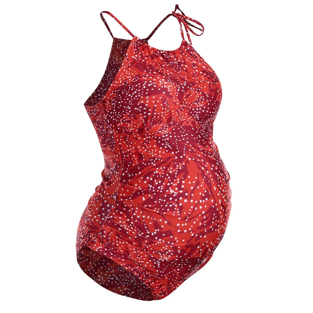 

One Piece Maternity Swimwear Women Clothes 2021 Summe Women Stripe Print Bikinis Swimsuit Beachwear Pregnant Suit hamile mayo A1