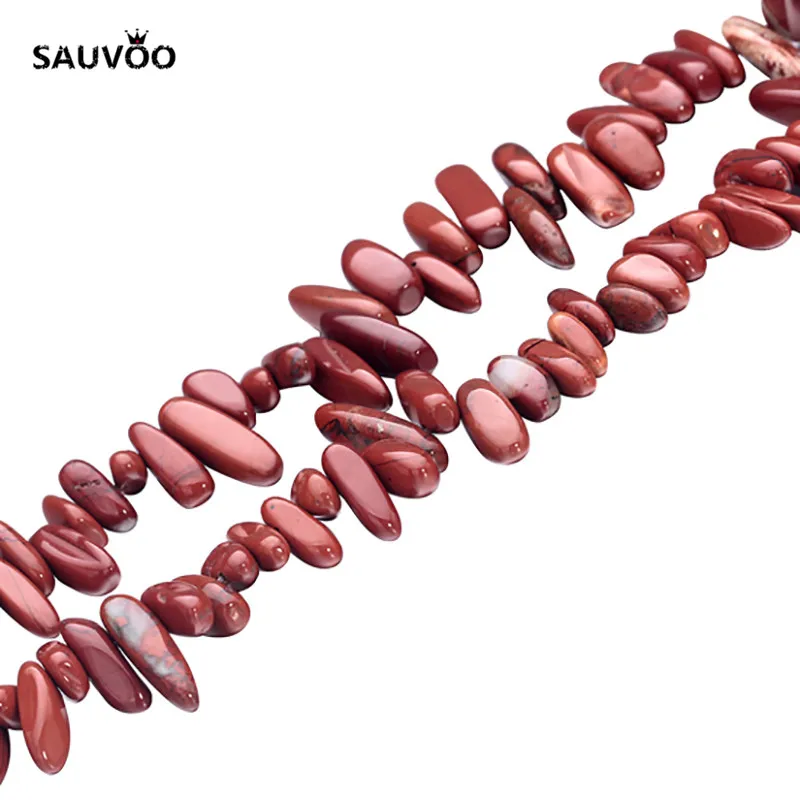

SAUVOO Approx 40cm/Strand Natural Stone Red Loose Spacer Beads 8-25mm Irregular Bulk Wholesale Bead for Bracelet Necklace DIY