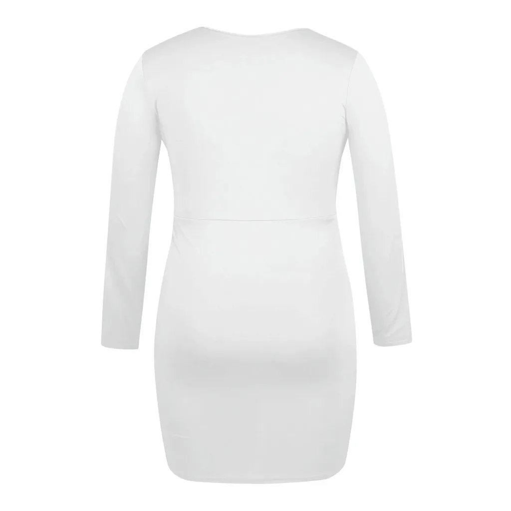 Large Size Women Dress Summer Women Large Size Solid Casual Sexy Deep V-neck Bag Hip Fat Mini Dress vestido festa