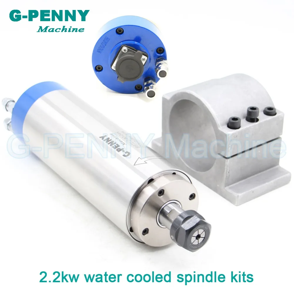 220v/380v 2.2KW ER20 water cooled spindle CNC 80x230mm DIY motor 4 bearings &amp 80mm cast aluminium round bracket! | Инструменты