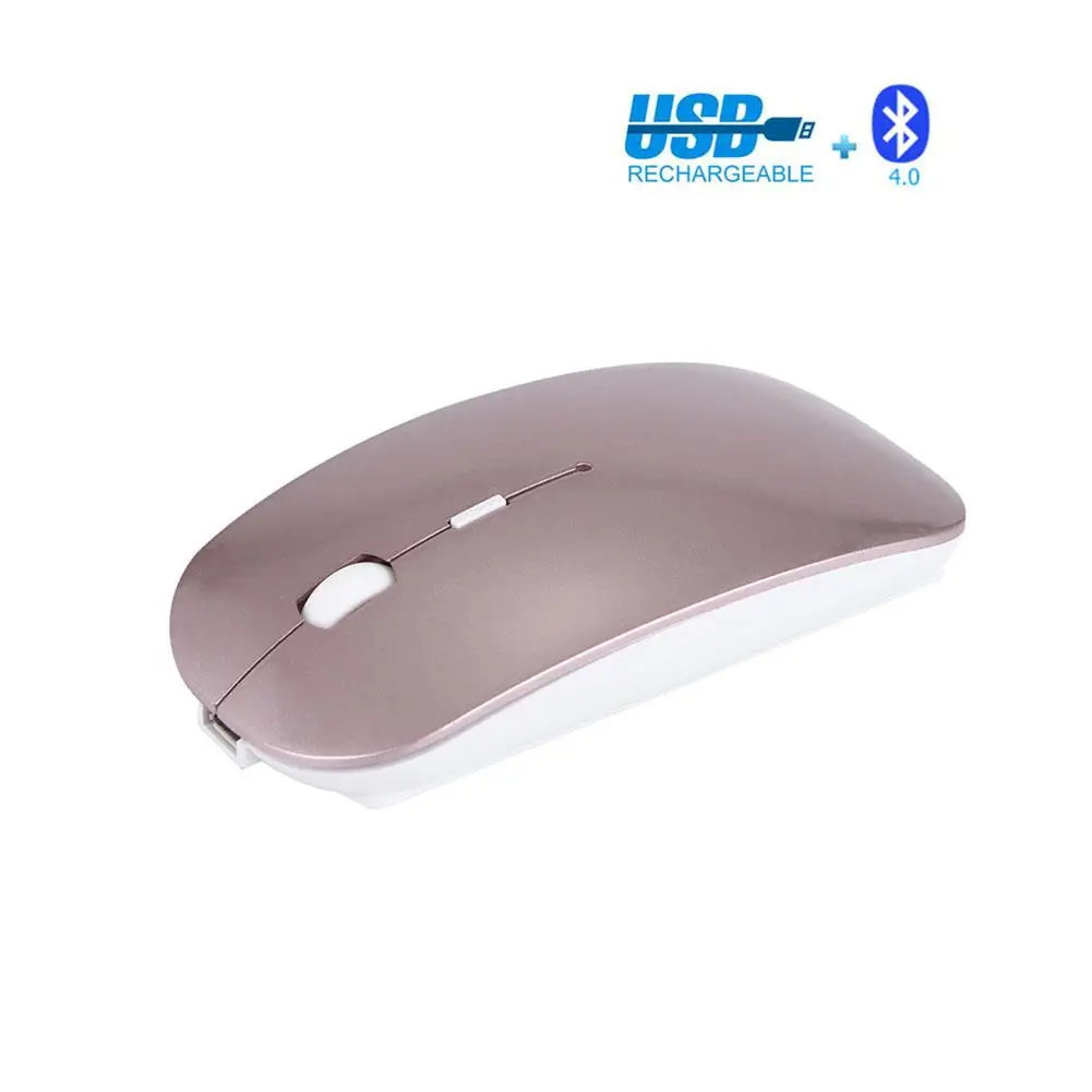 Rose gold E28 тонкая перезаряжаемая Bluetooth мышь, ультра-тонкая Бесшумная мышь для ноутбука, ПК, ноутбука, компьютера, окно Для iMac MacBook Air r20 - Цвет: Rose gold