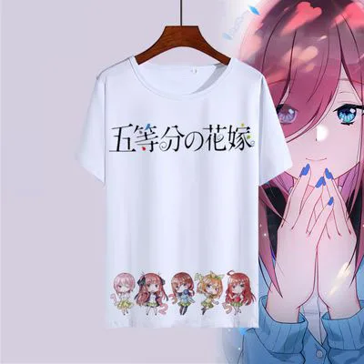 16 Новые футболки с принтом аниме Gotoubun no Hanayome Ichika Nino Miku Nakano, топы с короткими рукавами и принтом, Quintessential Quintuplets, футболки - Цвет: 16